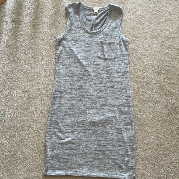 J Crew striped black/gray/white tank dress size xxs - Picture 1 of 4
